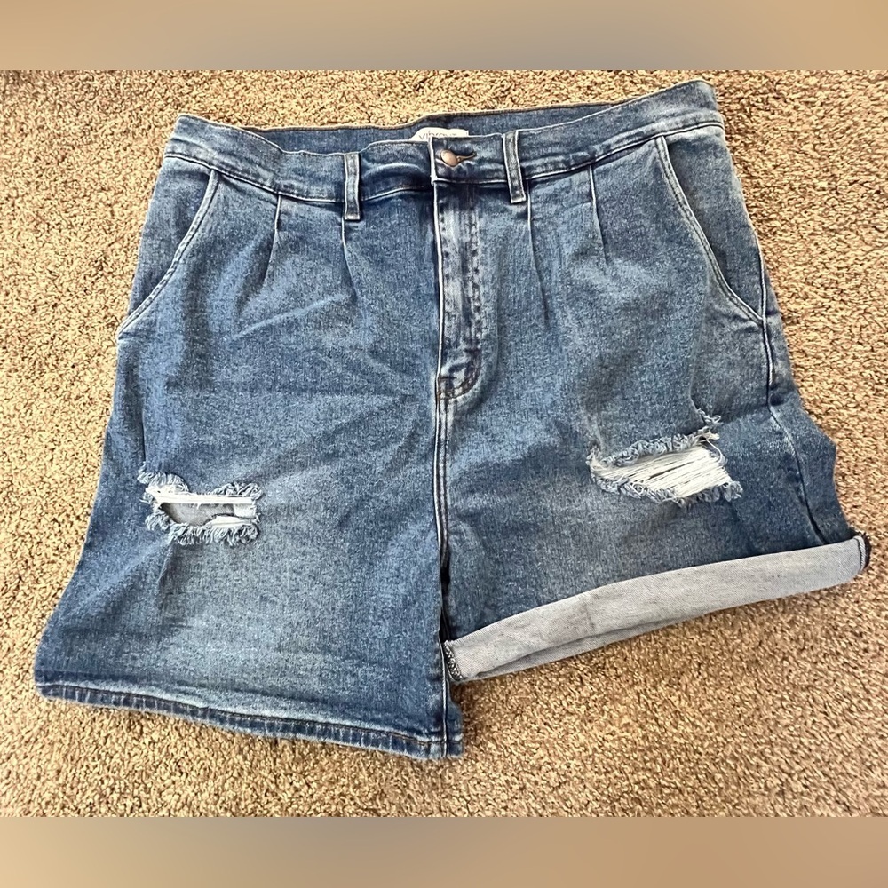 Vibrant MIU Shorts Women 3X Denim High Waist Stretch Blue C12